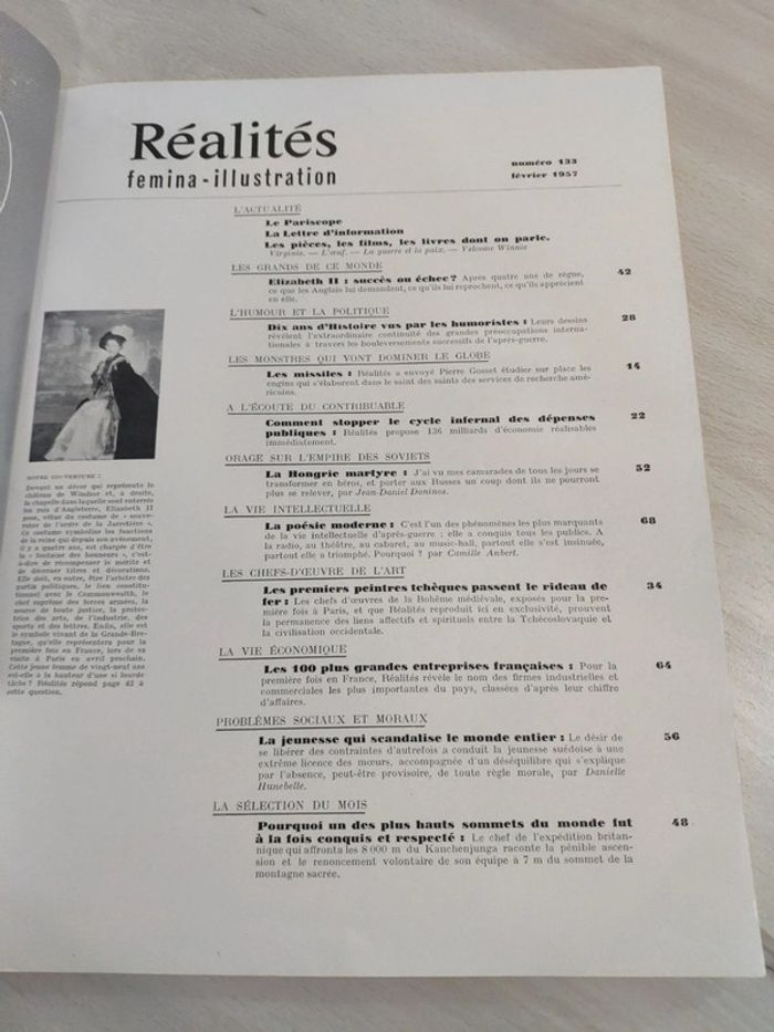 Réalités femina illustration Elisabeth II succès ou échec février 1957 - photo numéro 2