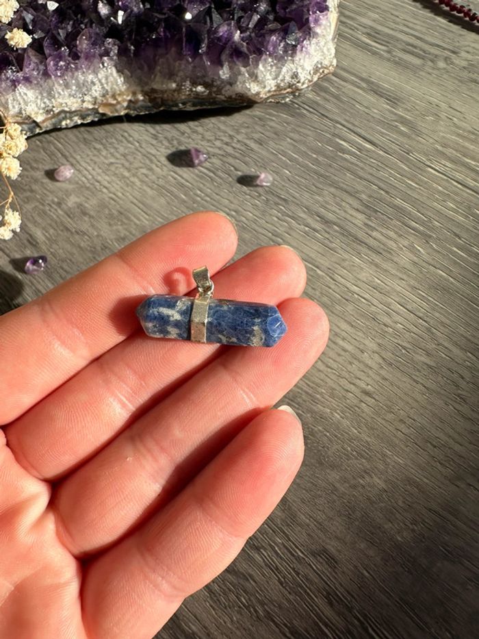 Pendentif en azurite - Pierre naturelle - photo numéro 5