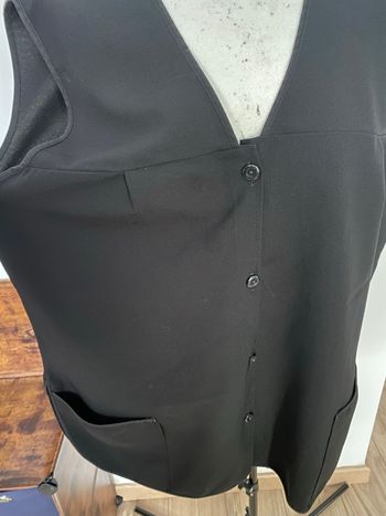 Gilet noir fluide sans manches oversize ✨ chic & minimaliste – idéal 48/50 