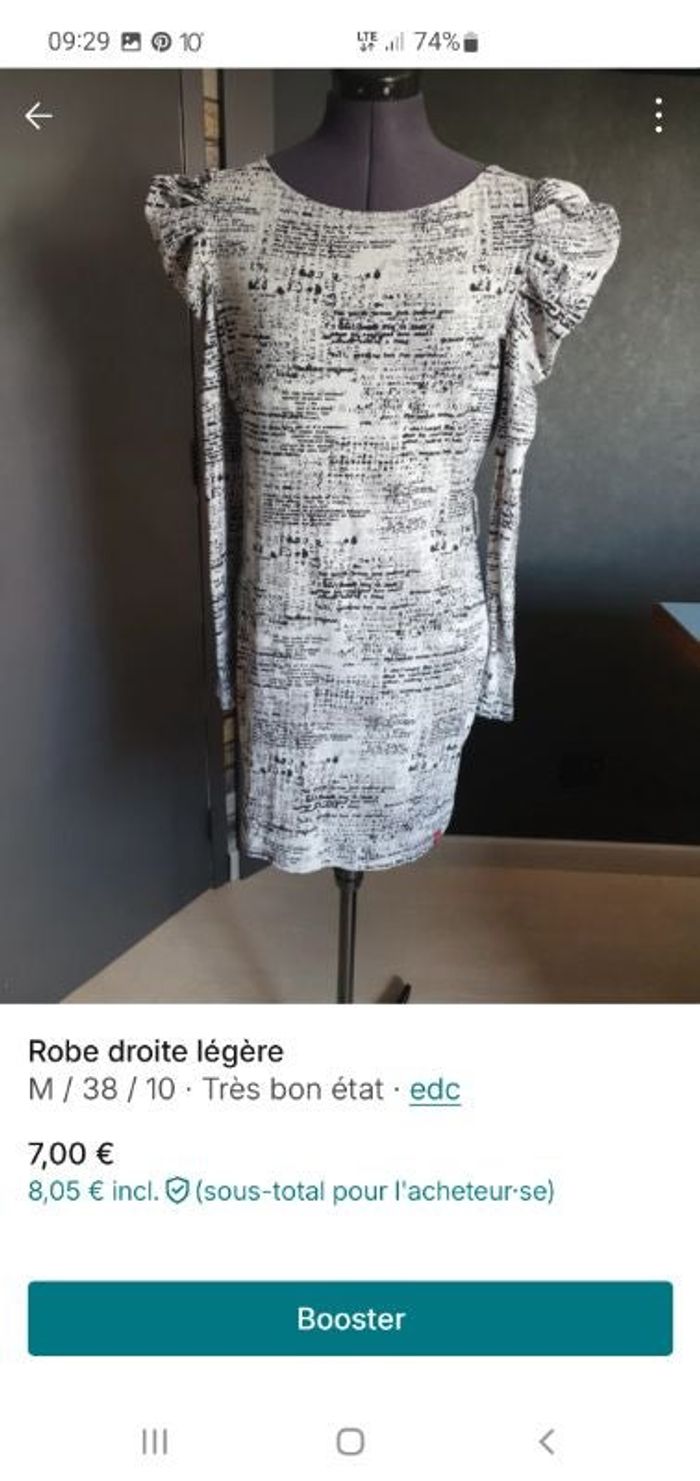Robe droite genre lainage