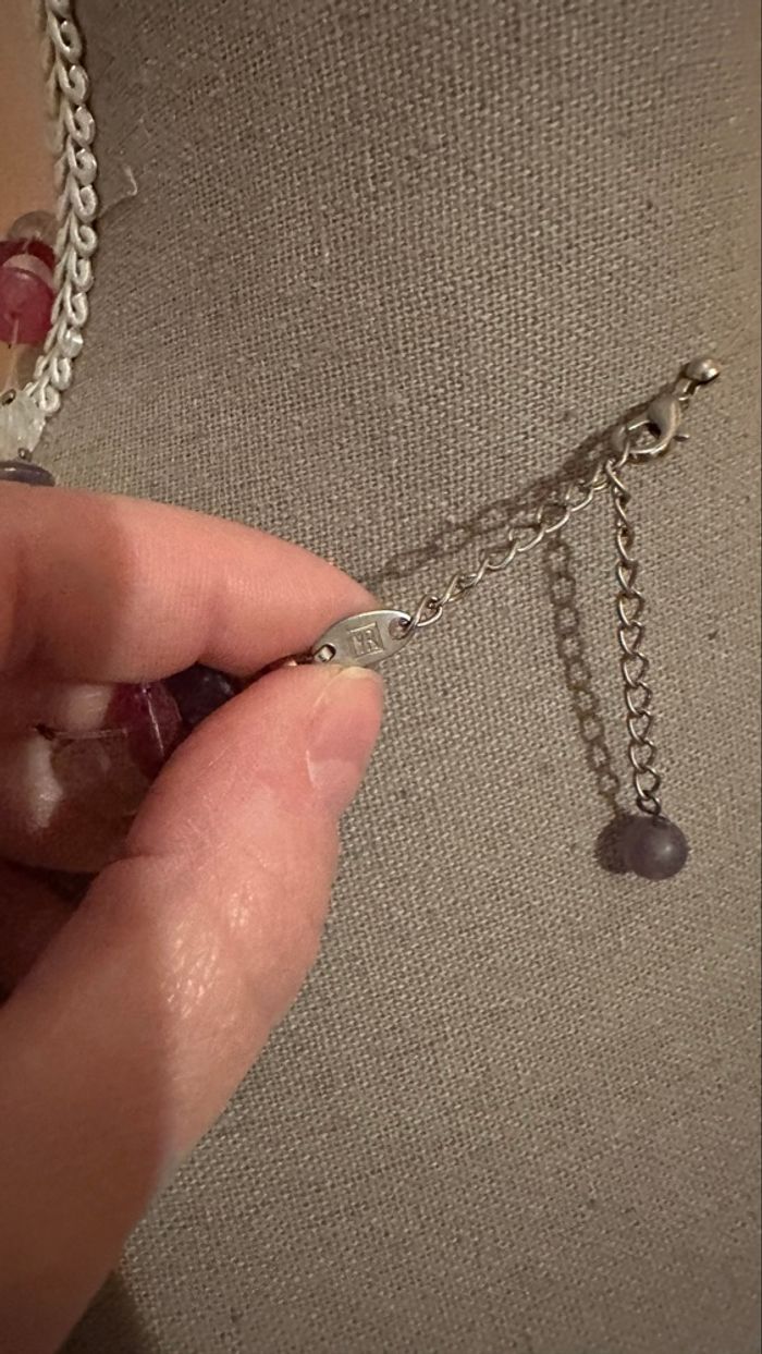 💗 Collier Yves Rocher Pierres roses & violettes – Très bon état - photo numéro 5