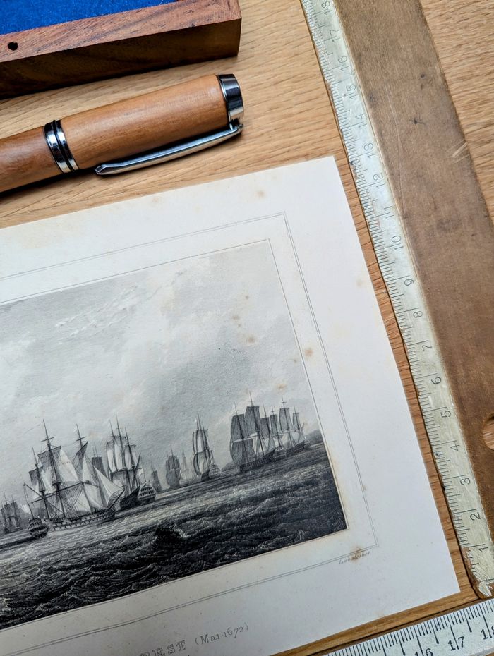 Imprimée en 1848, la rade de Brest, Finistère. Original Vintage Authentique. - photo numéro 9