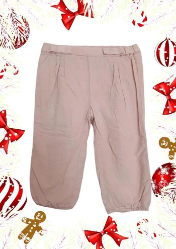 Pantacourt velours rose bébé fille taille 18 mois jacadi