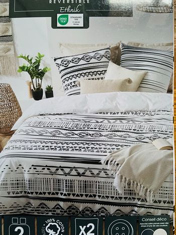 Parure de lit réversible Ethnik 220x240 neuve