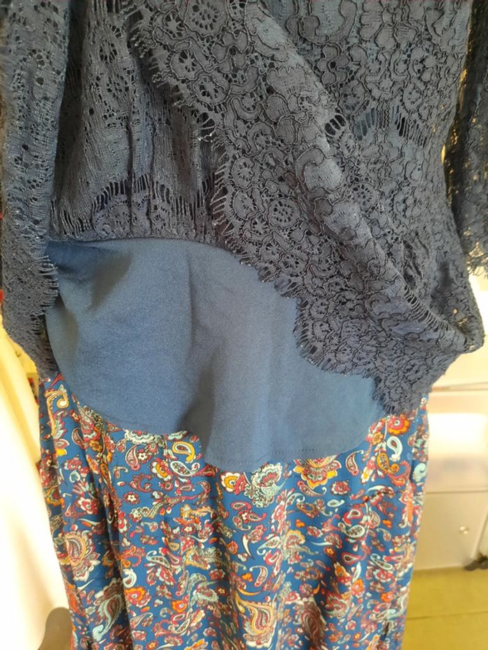 Haut bleu dentelle La Redoute neuf avec étiquette 🏷 dressing vintage # - photo numéro 3