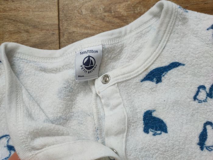 Lot Petit Bateau 5 ans thème pingouin combinaison pyjama éponge - photo numéro 5