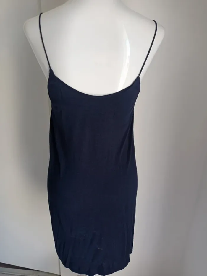 Robe bleue marine fine avec fines bretelles T.S basic H&M - photo numéro 3