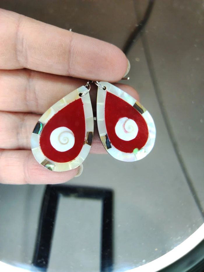 Boucles d'oreilles nacre - photo numéro 2