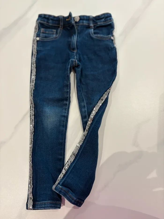Jeans bleu pailletée Lili Marelle 4 ans > 104 cm - photo numéro 2