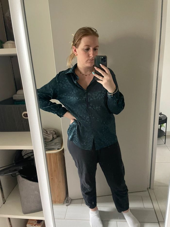 Chemisier blouse vert crocodile shein - photo numéro 2