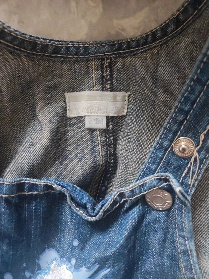 Salopette en Jean bleu blanc Kimbaloo - photo numéro 7