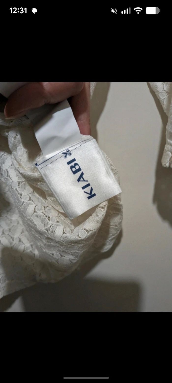 Magnifique blouse Kiabi en dentelle blanc écru. Taille 54/56 - photo numéro 9