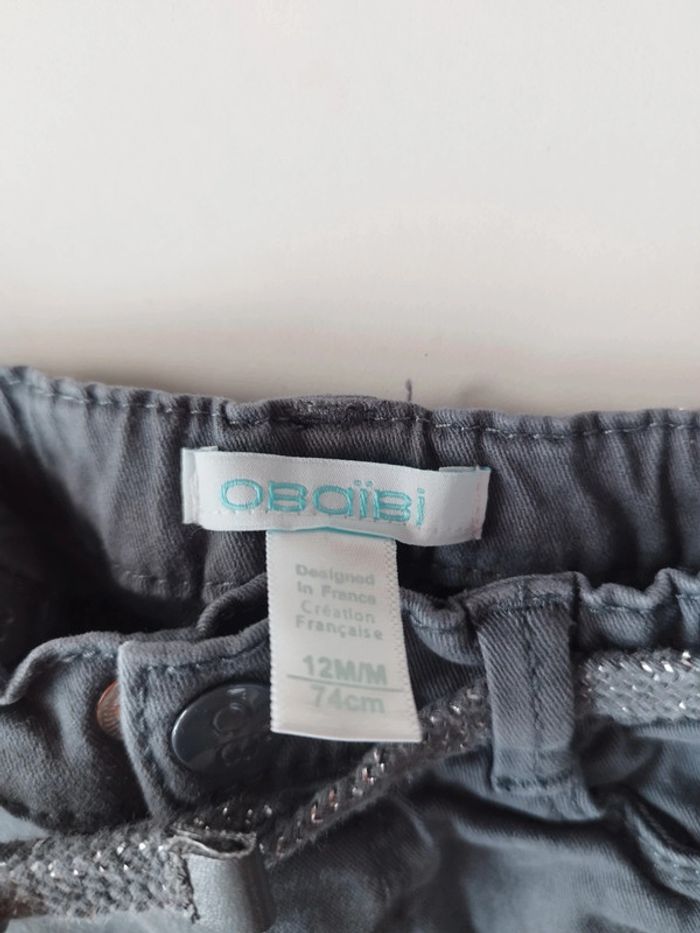 Jeans gris Obaibi 12mois - photo numéro 2