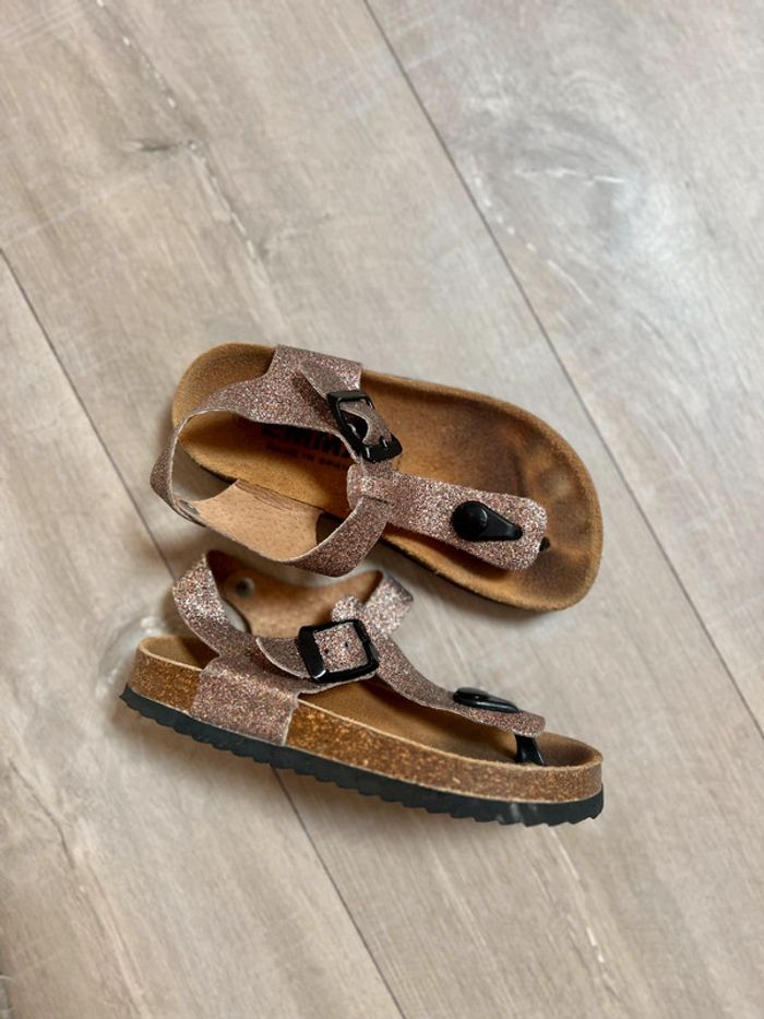 Tongs pailletées rose gold - photo numéro 2