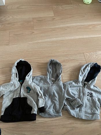 Lot de 3 gilet sweat zippé 6 mois orchestra