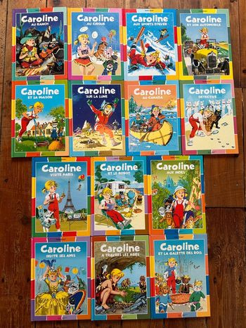 Pierre Probst - Livres Caroline édition damiers couleurs - Lot de 14 albums bd Hachette
