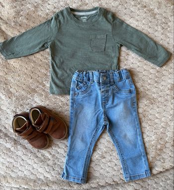 Ensemble bébé garçon Kiabi 12 mois t-shirt vert + jean