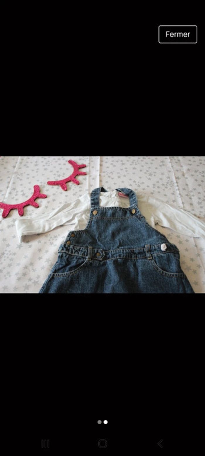 Salopette en jeans 18 mois - photo numéro 2