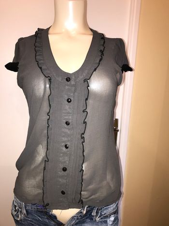 Blouse / chemise / chemisier sans manche grise chic Naf Naf état neuf