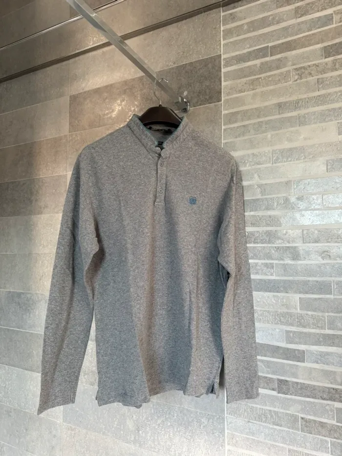 Magnifique polo manches longues The Kooples gris - taille M