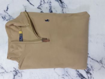 Pull half zip Ralph Lauren - Taille XL - Couleur marron logo brodé noir - Neuf