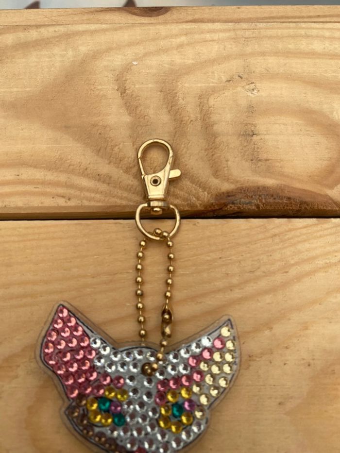 Porte clé recto/verso chat 🐱 en Diamond painting - photo numéro 2