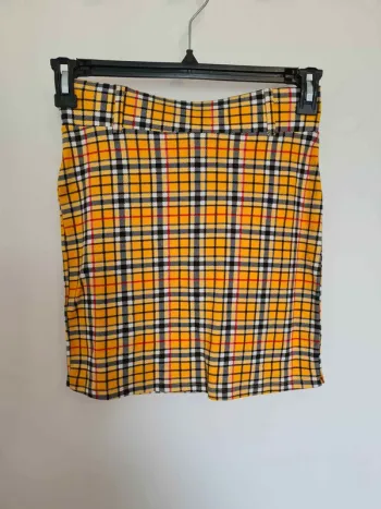 Jupe écossaise a carreaux jaune taille 38