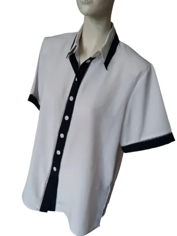 Chemise chemisier top blouse blanche marine navy white classique chic