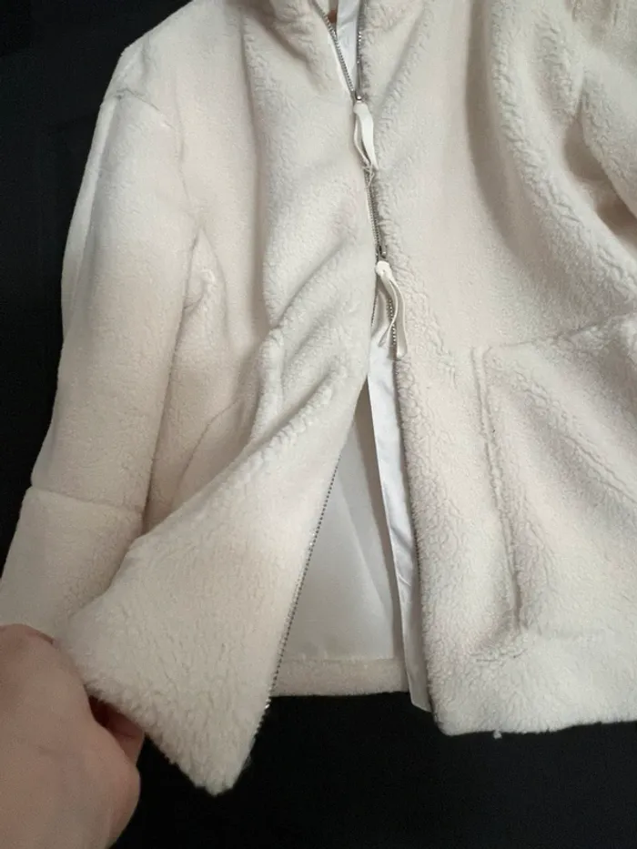 Veste en moumoute beige pour femme S - photo numéro 4