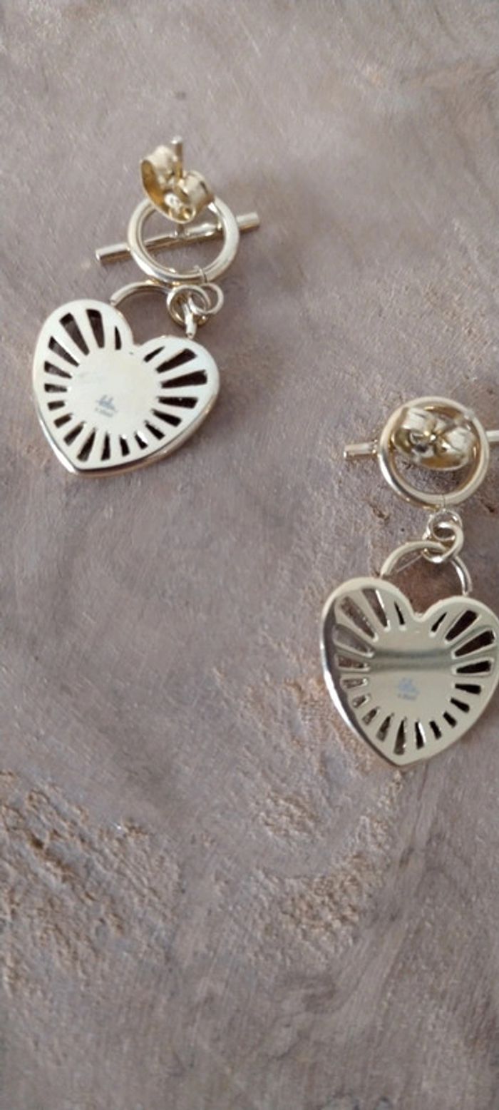 Boucles d'oreilles Bohm coeur nacre - photo numéro 2
