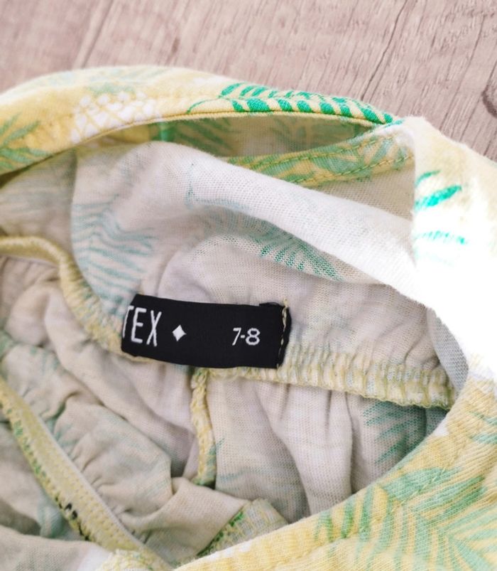 Combi short fille jaune feuillage taille 7/8 ans Tex - photo numéro 3
