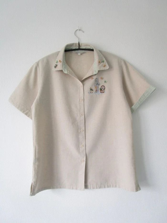 Chemise beige vintage pompe à eau 44 TBE - photo numéro 9