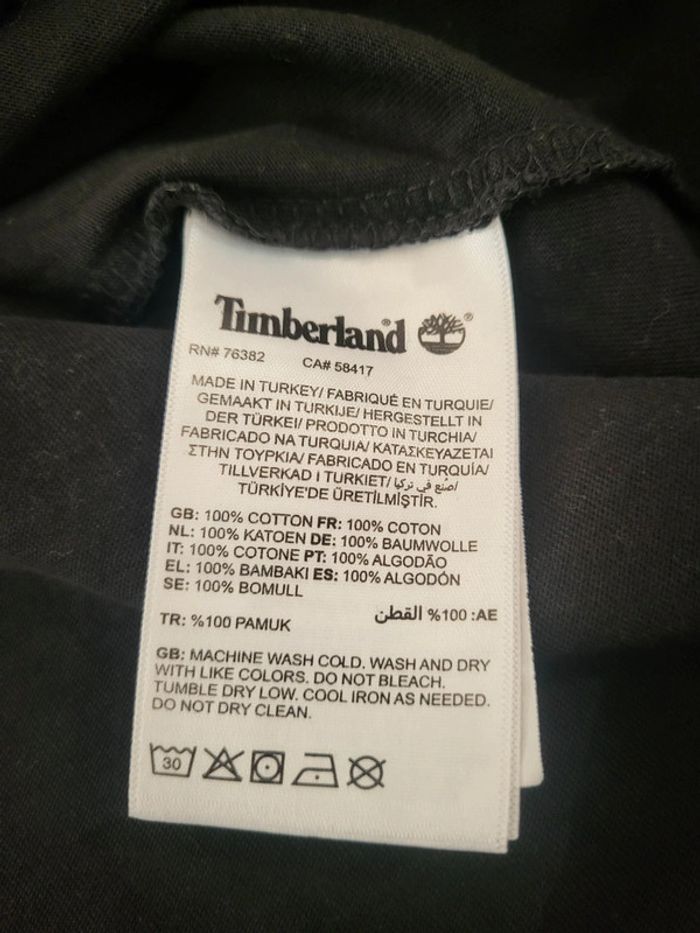 T-shirt Timberland noir logo brodé 100% coton - L - photo numéro 7