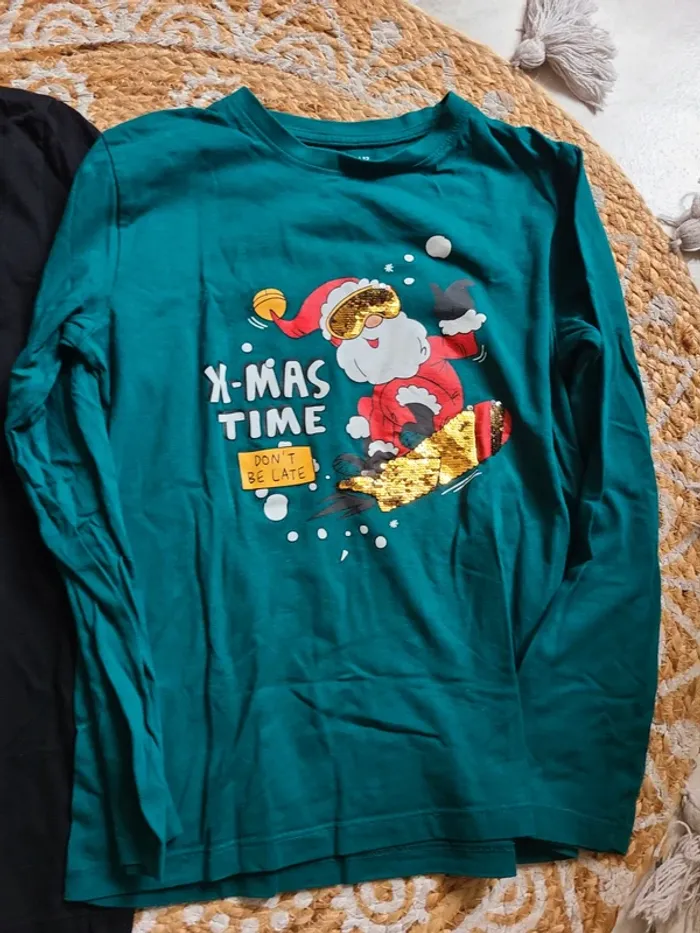 2 tee shirt ML fille Noël 12 ans - photo numéro 2