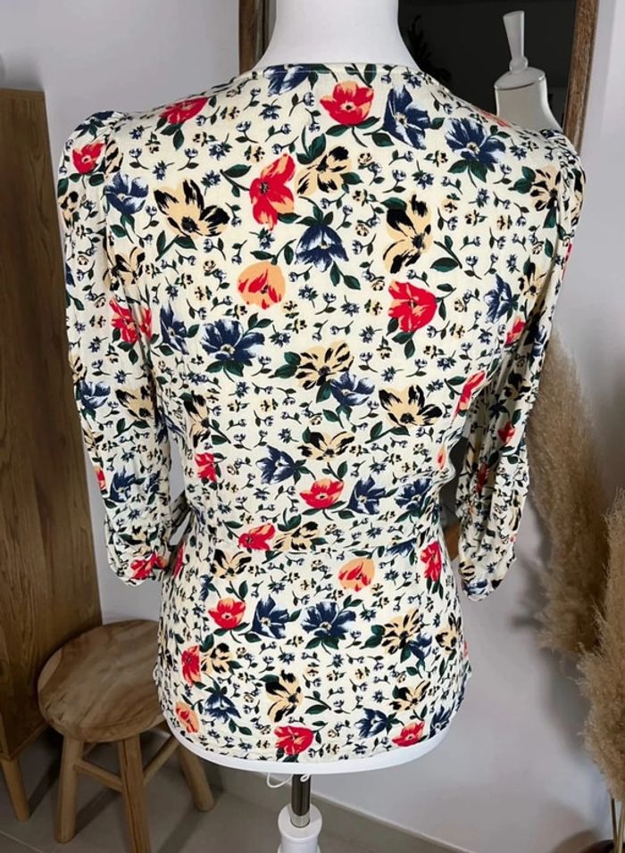 Blouse crème fleurie manches 3/4 Ba&sh - photo numéro 4
