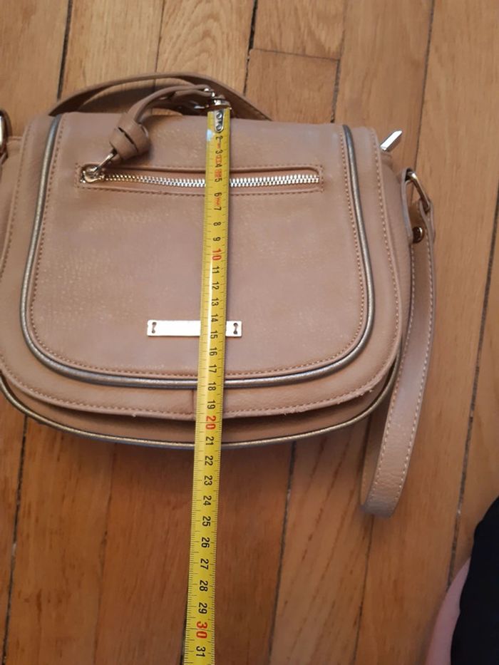 Sac à bandoulière beige/doré Lulu Castagnette - photo numéro 13
