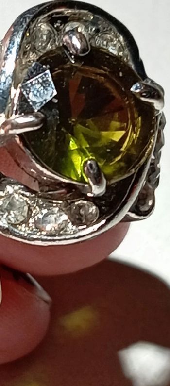 Bague fantaisie pierre kaki