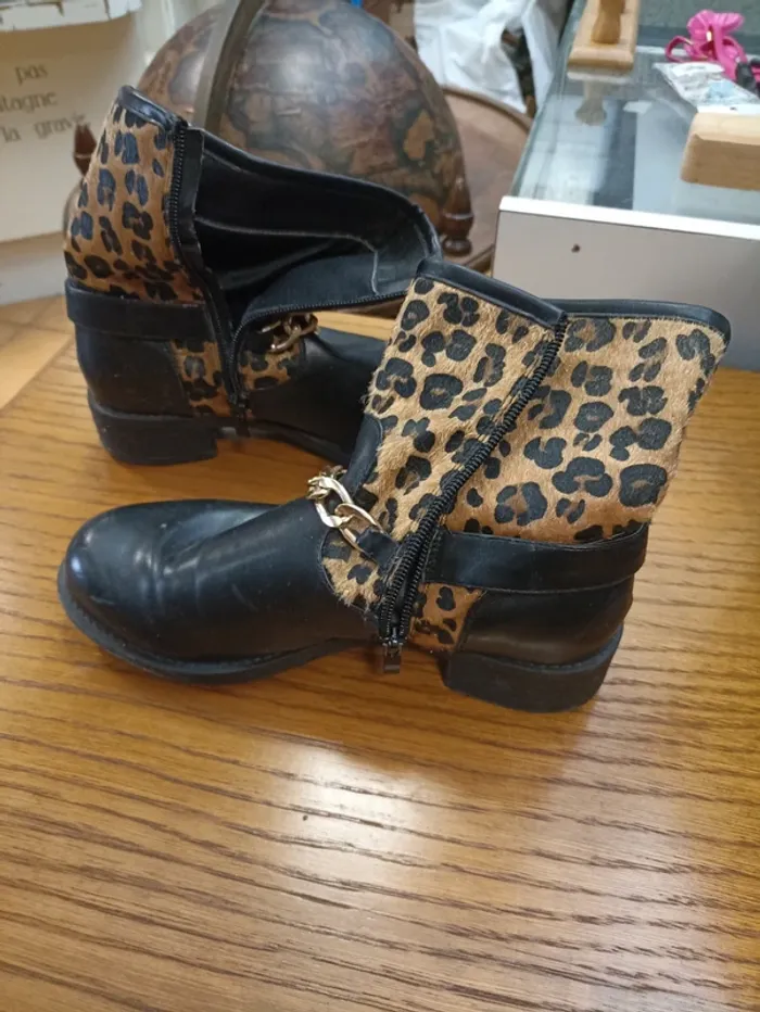 Bottes style léopard taille 38 - photo numéro 2