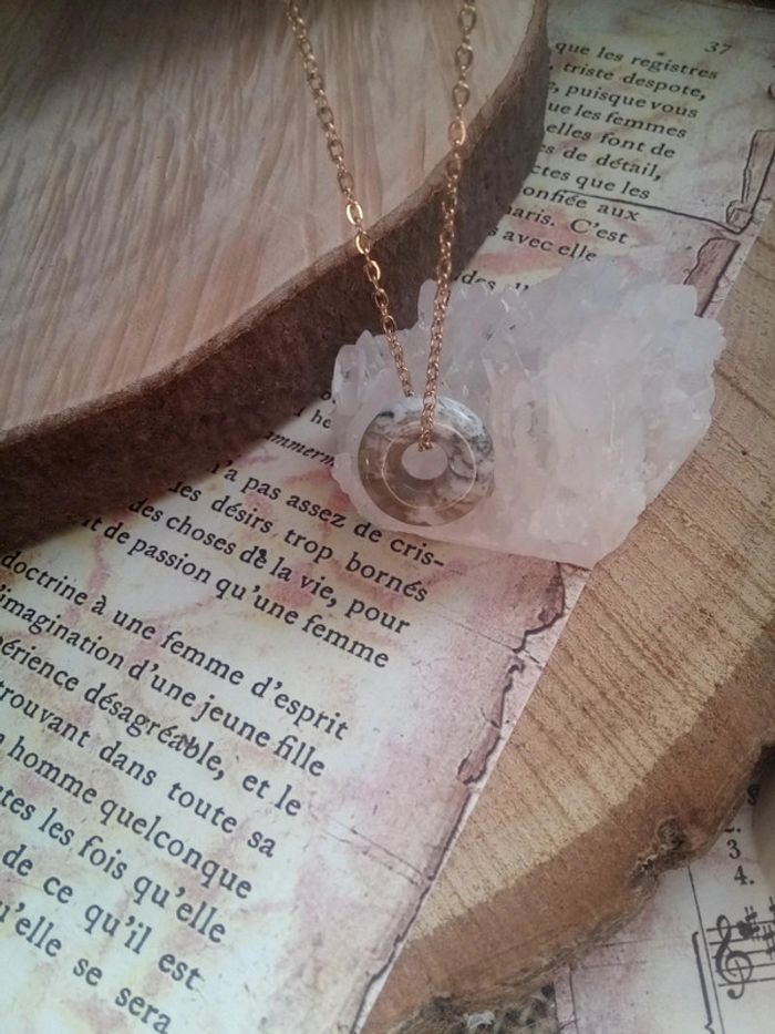 Collier en agate mousse - photo numéro 2