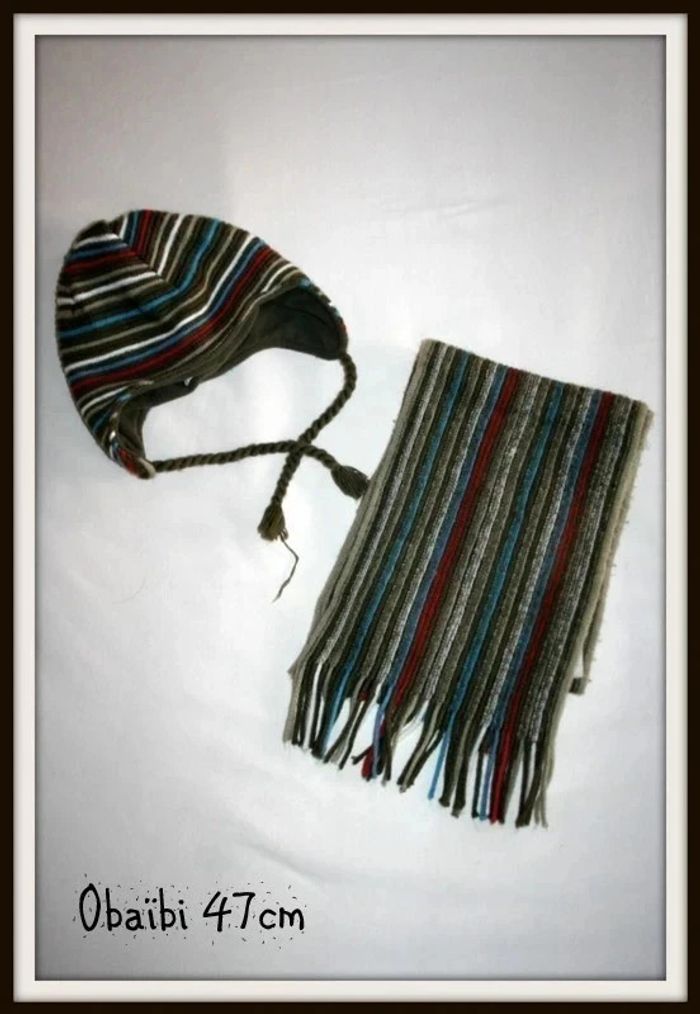 Ensemble bonnet 47cm écharpe Obaibi