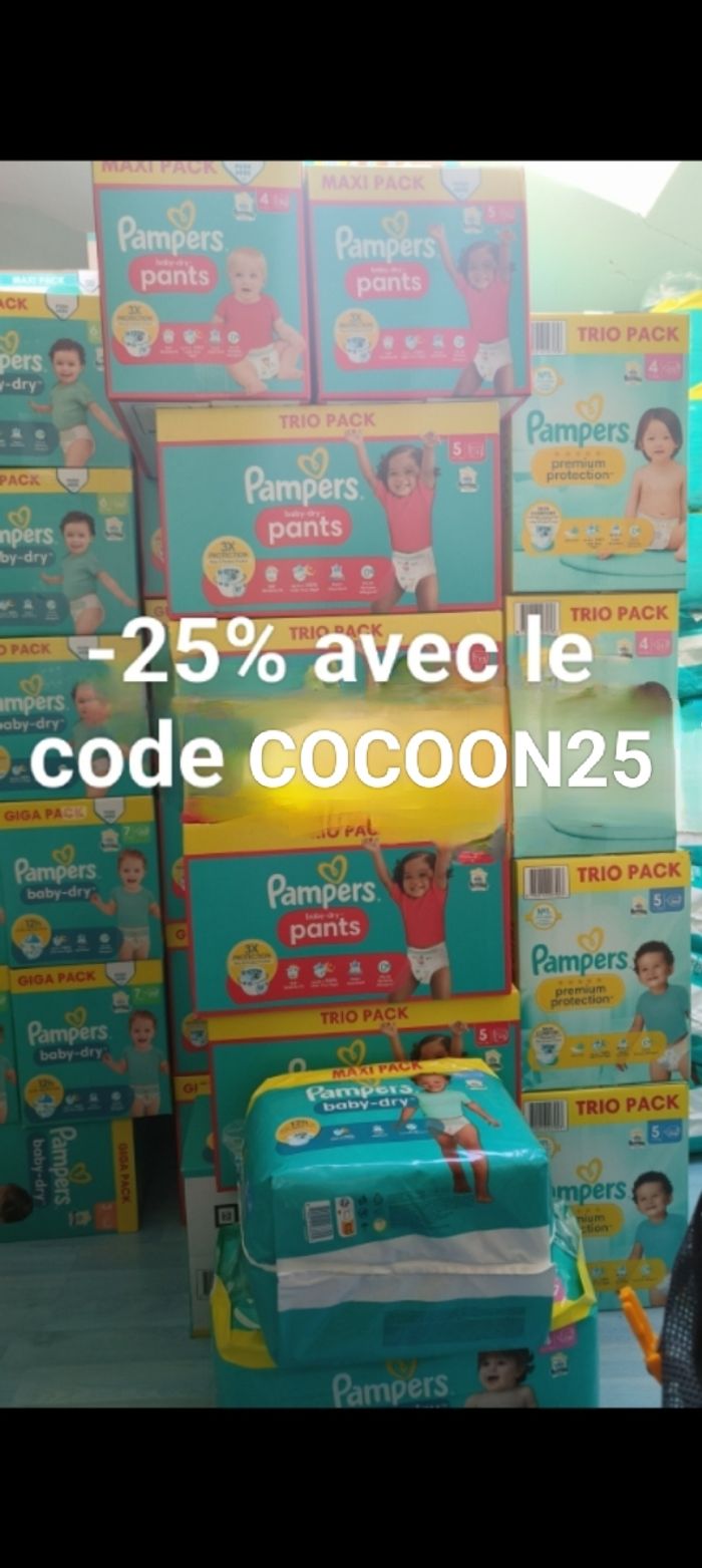 Couches Pampers toutes variétés