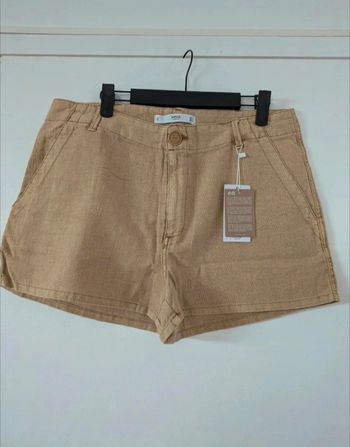 Short taille haute en lin