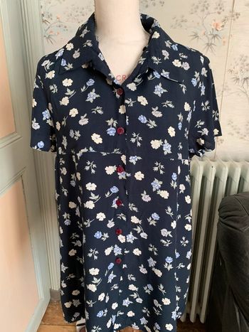 Blouse chemisier fleuri vintage femme 38