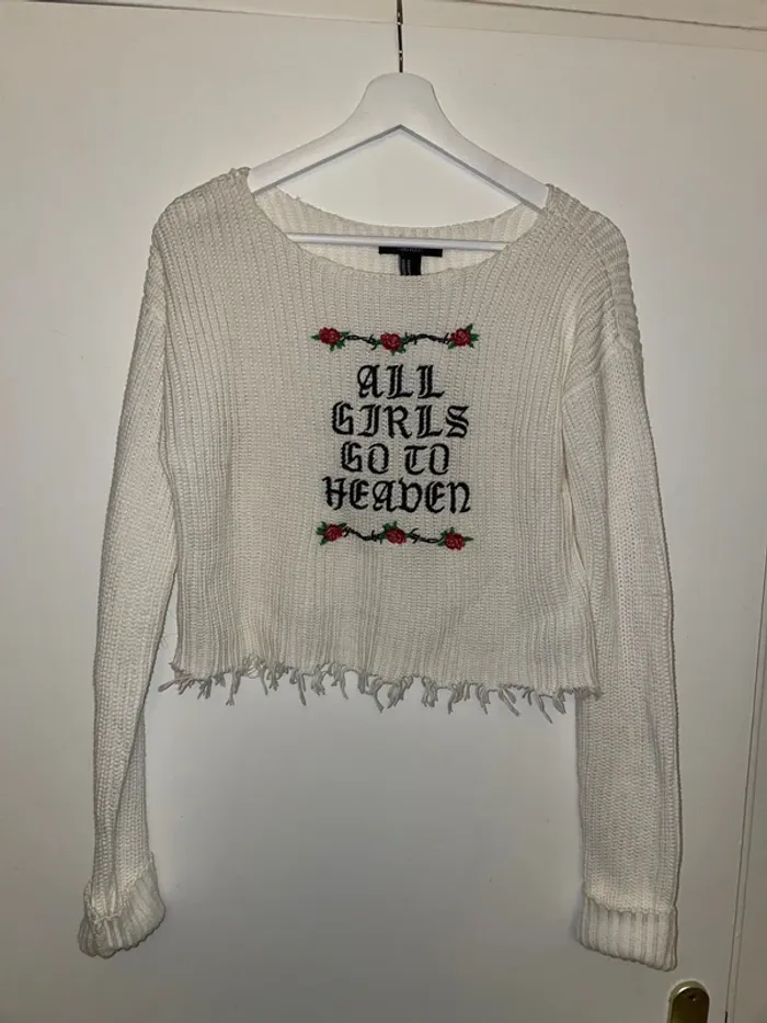 Pull court blanc Forever21 M