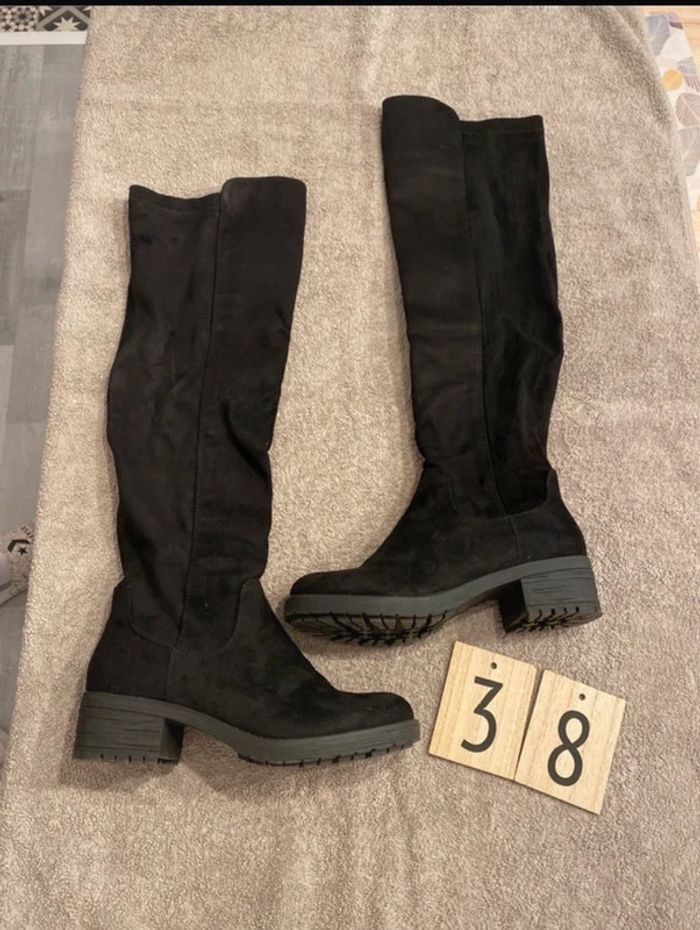 Cuissardes femme en daim noir taille 38 - photo numéro 2