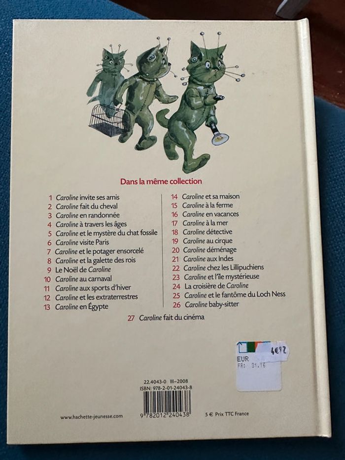 Livre rare Caroline et les extraterrestres pouf chat vert Pierre Probst - photo numéro 2