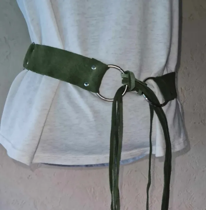 ceinture kaki daim neuve 70cm femme taille unique - photo numéro 2