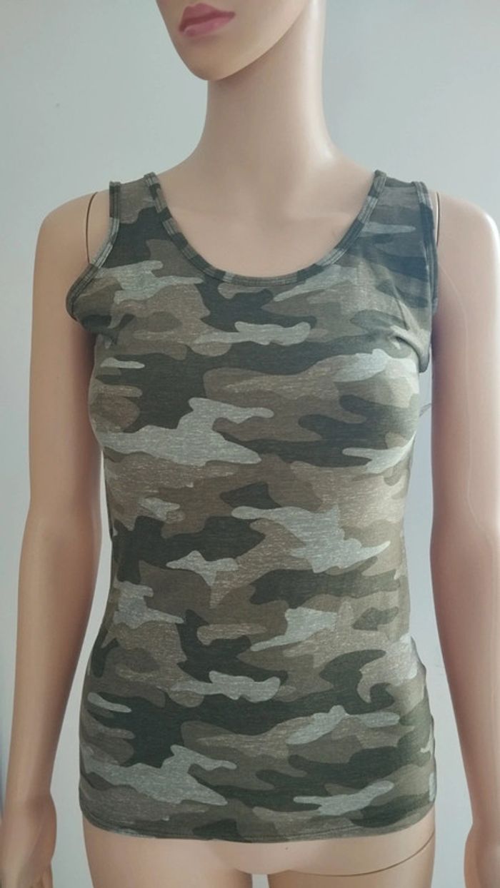 Débardeur camouflage taille m femme