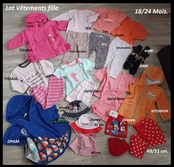 Lot Vêtements filles en taille 18/24 mois