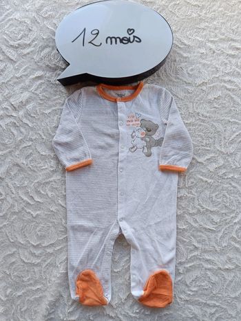 Pyjama grenouillère velours Mixte 12 mois Vite fais moi un câlin mouton ours Ourson Bébé rêve